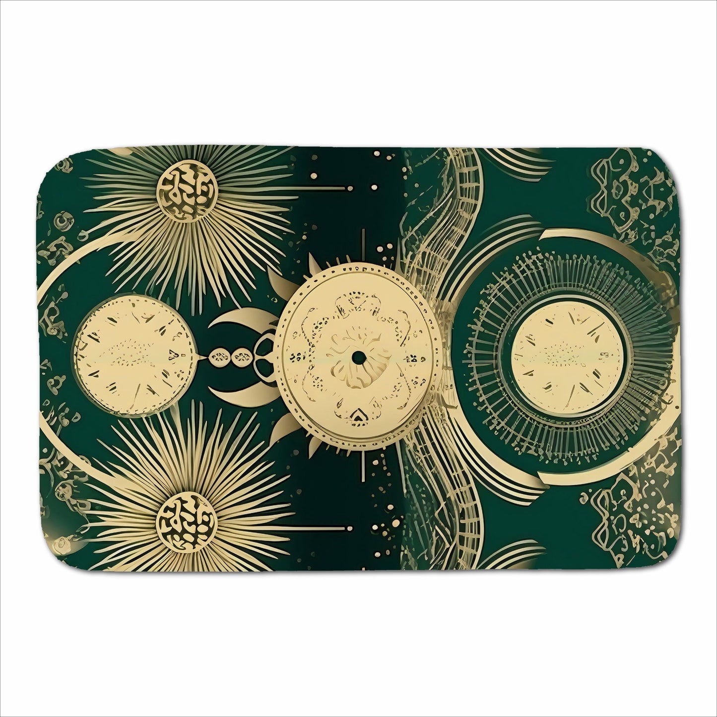 Green Moon and Sun Abstract Pattern Sherpa Blanket