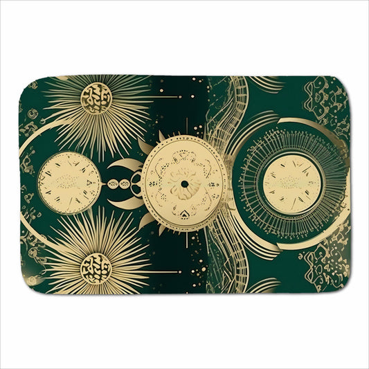 Green Moon and Sun Abstract Pattern Sherpa Blanket