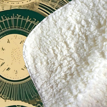 Green Moon and Sun Abstract Pattern Sherpa Blanket