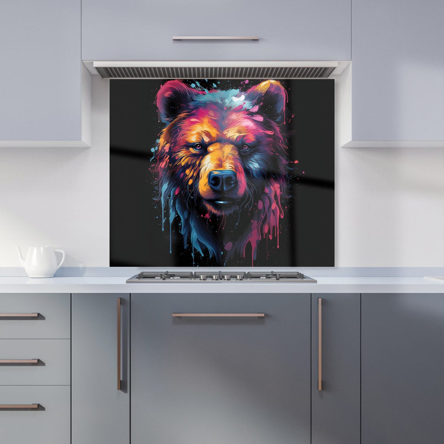 Splashart Bear Face Kitchen Splashback