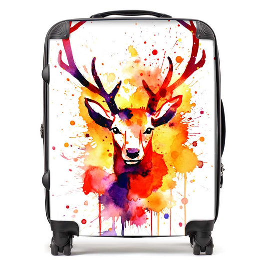 Watercolour Stag Face Suitcase