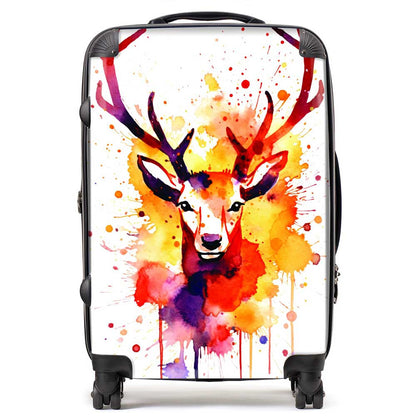 Watercolour Stag Face Suitcase