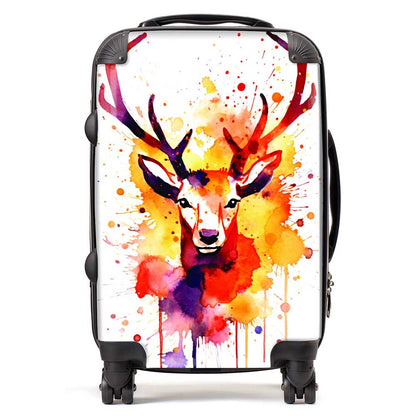 Watercolour Stag Face Suitcase