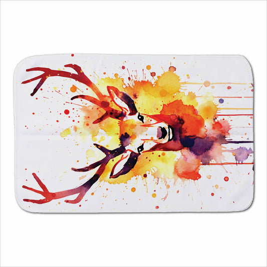 Watercolour Stag Face Sherpa Blanket