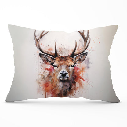 Watercolour Splashart Stag Face Cushions