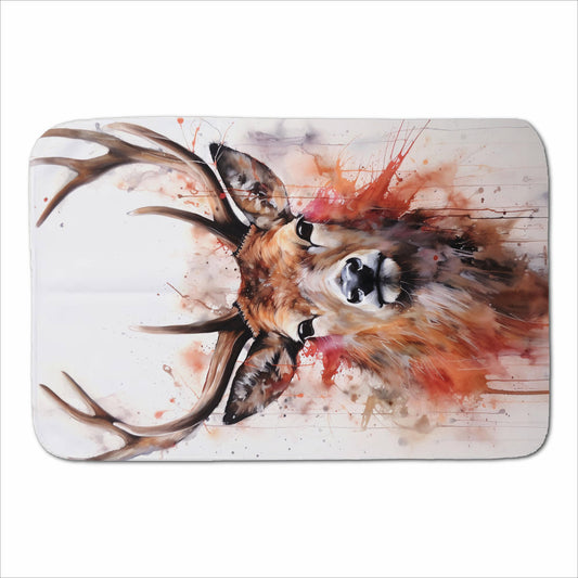 Watercolour Splashart Stag Face Sherpa Blanket