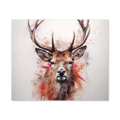 Watercolour Splashart Stag Face Kitchen Splashback