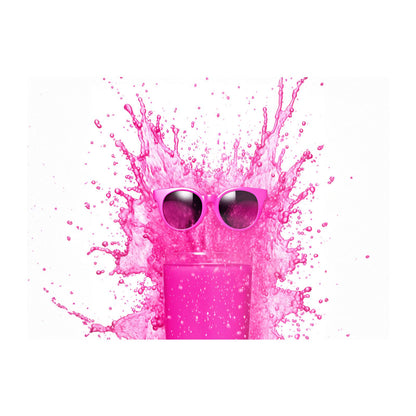 Pink Splashart Glass With Glasses Glass Chopping Board