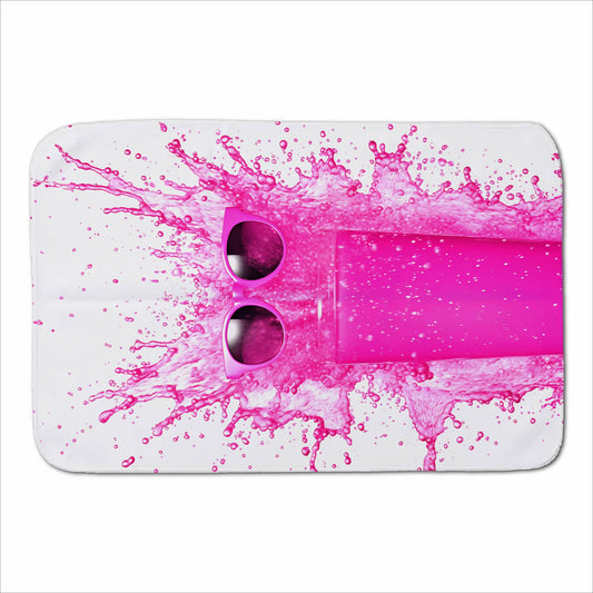 Pink Splashart Glass With Glasses Sherpa Blanket