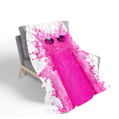 Pink Splashart Glass With Glasses Sherpa Blanket