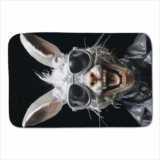 Funky Rabbit Face With Glasses Sherpa Blanket