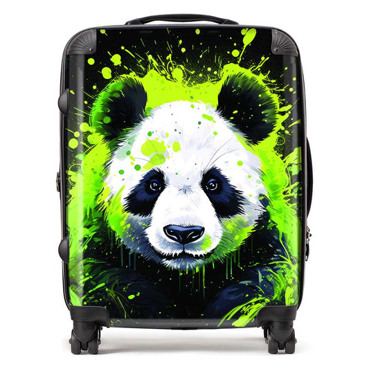 Green Splashart Panda Face Suitcase