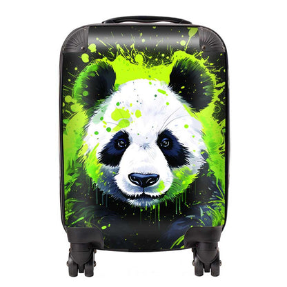 Green Splashart Panda Face Suitcase