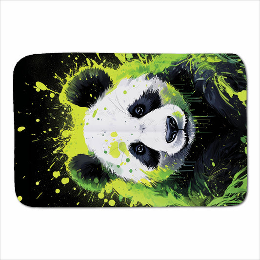 Green Splashart Panda Face Sherpa Blanket