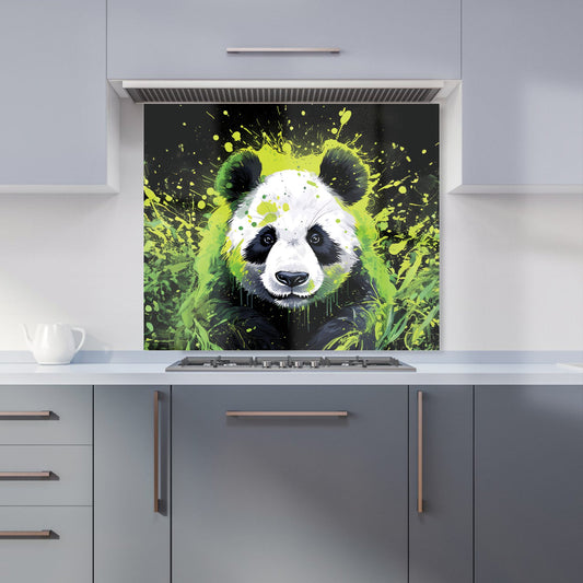 Green Splashart Panda Face Kitchen Splashback