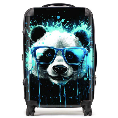 Blue Splashart Panda Face Suitcase
