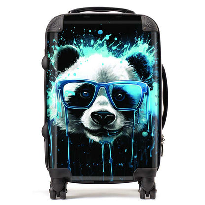 Blue Splashart Panda Face Suitcase