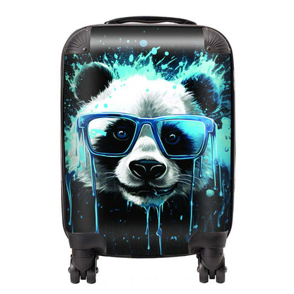 Blue Splashart Panda Face Suitcase