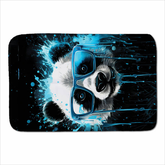 Blue Splashart Panda Face Sherpa Blanket