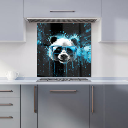 Blue Splashart Panda Face Kitchen Splashback