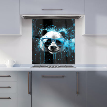 Blue Splashart Panda Face Kitchen Splashback