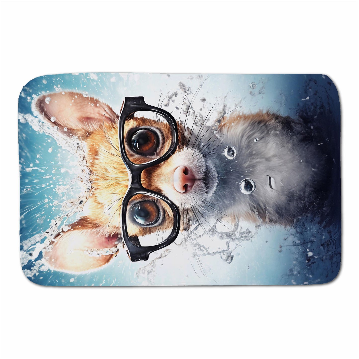 Splashart Doormouse With Glasses Sherpa Blanket