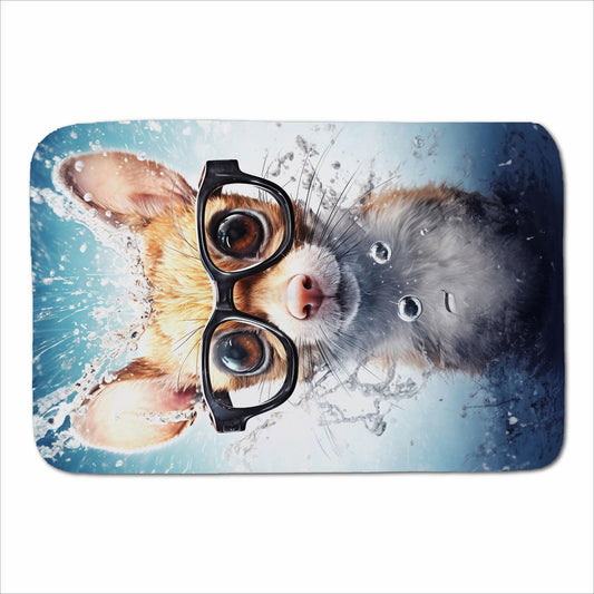Splashart Doormouse With Glasses Sherpa Blanket