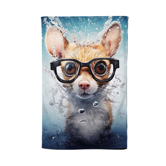 Splashart Doormouse With Glasses Tea Towel