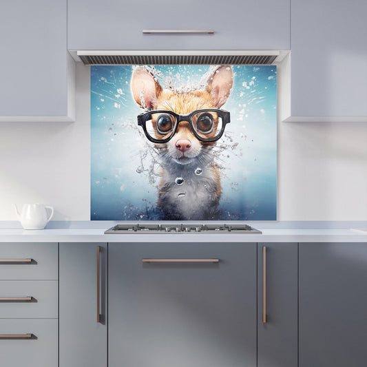 Splashart Doormouse With Glasses Kitchen Splashback