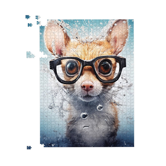 Splashart Doormouse With Glasses Jigsaw Puzzle