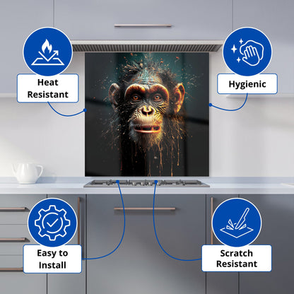 Splashart Monkey Face Kitchen Splashback