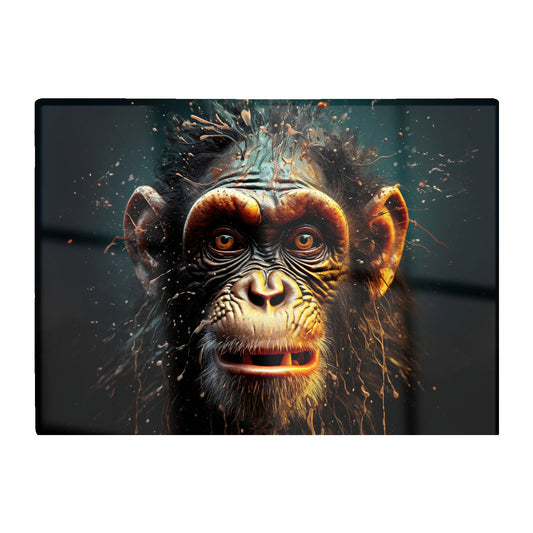 Splashart Monkey Face Glass Chopping Board