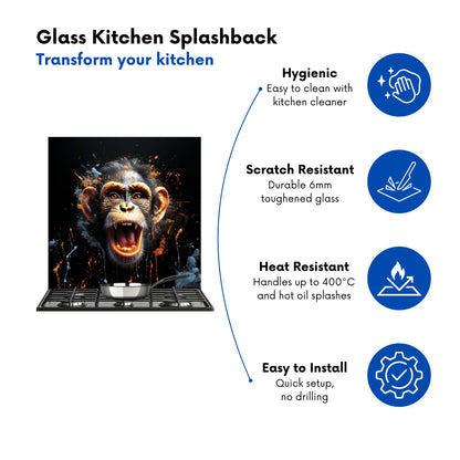 Monkey Face Splashart Kitchen Splashback