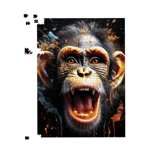 Monkey Face Splashart Jigsaw Puzzle