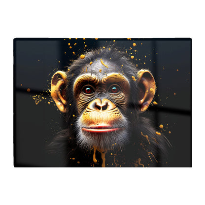 Splashart Cheeky Chimp Face Glass Chopping Board