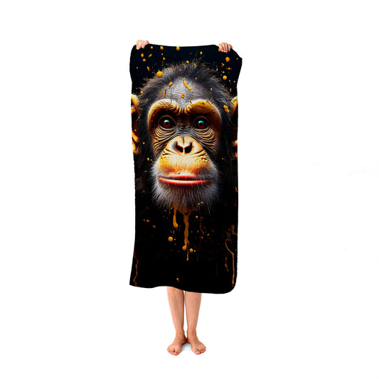 Splashart Cheeky Chimp Face Beach Towel