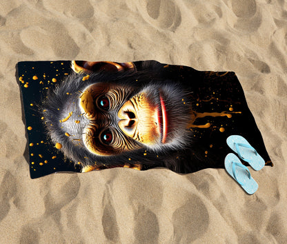 Splashart Cheeky Chimp Face Beach Towel