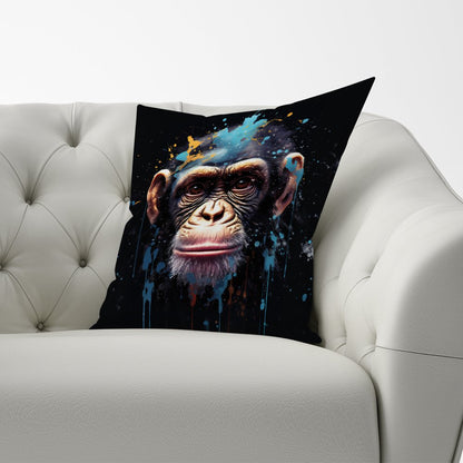 Monkey Face Splashart with Blue Cushions