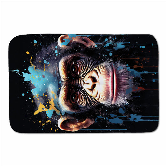 Monkey Face Splashart with Blue Sherpa Blanket