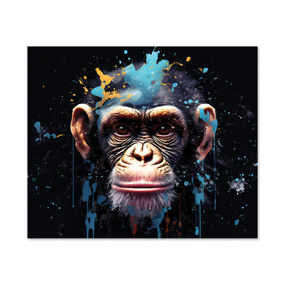 Monkey Face Splashart with Blue Kitchen Splashback