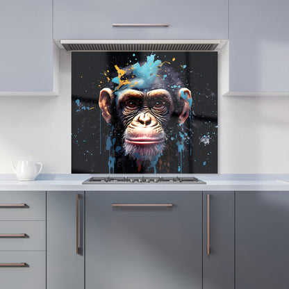 Monkey Face Splashart with Blue Kitchen Splashback