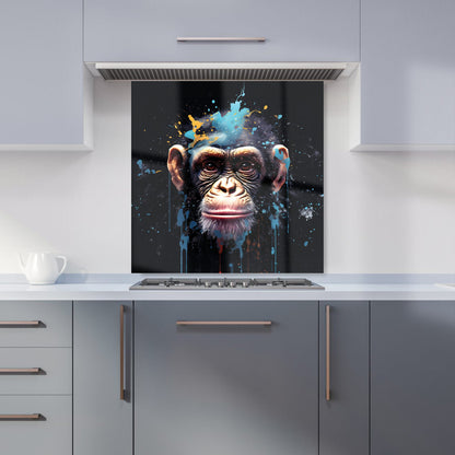 Monkey Face Splashart with Blue Kitchen Splashback
