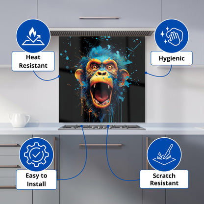 Crazy Monkey face Splashart Kitchen Splashback