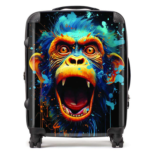 Crazy Monkey face Splashart Suitcase