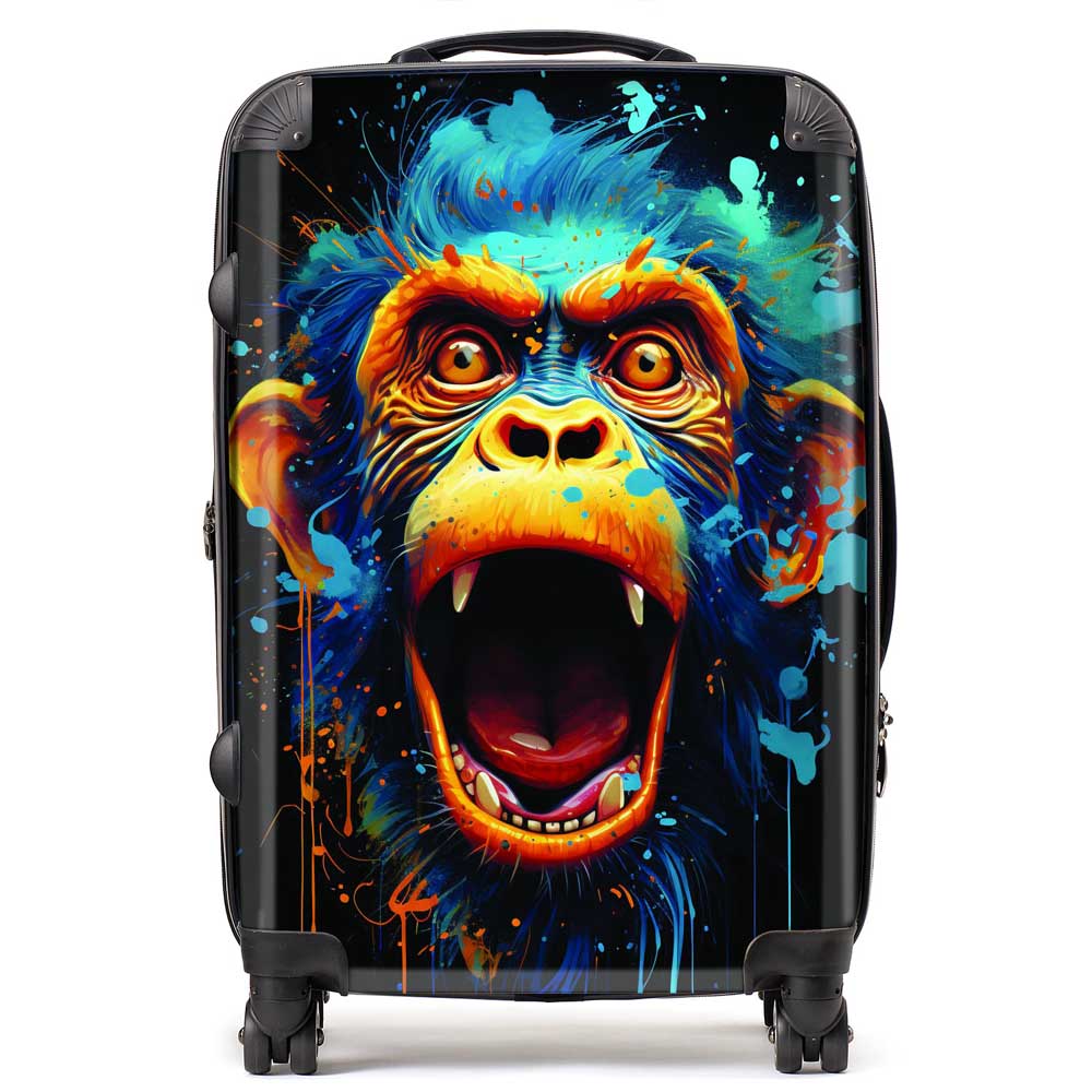 Crazy Monkey face Splashart Suitcase