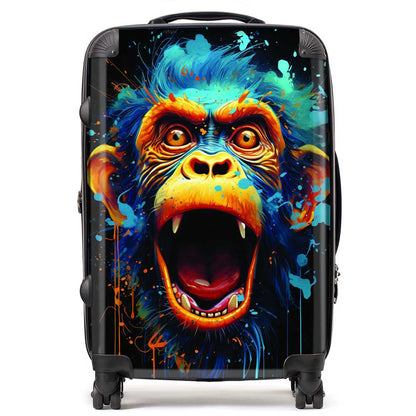 Crazy Monkey face Splashart Suitcase