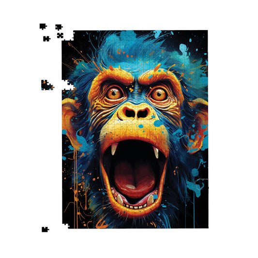 Crazy Monkey face Splashart Jigsaw Puzzle
