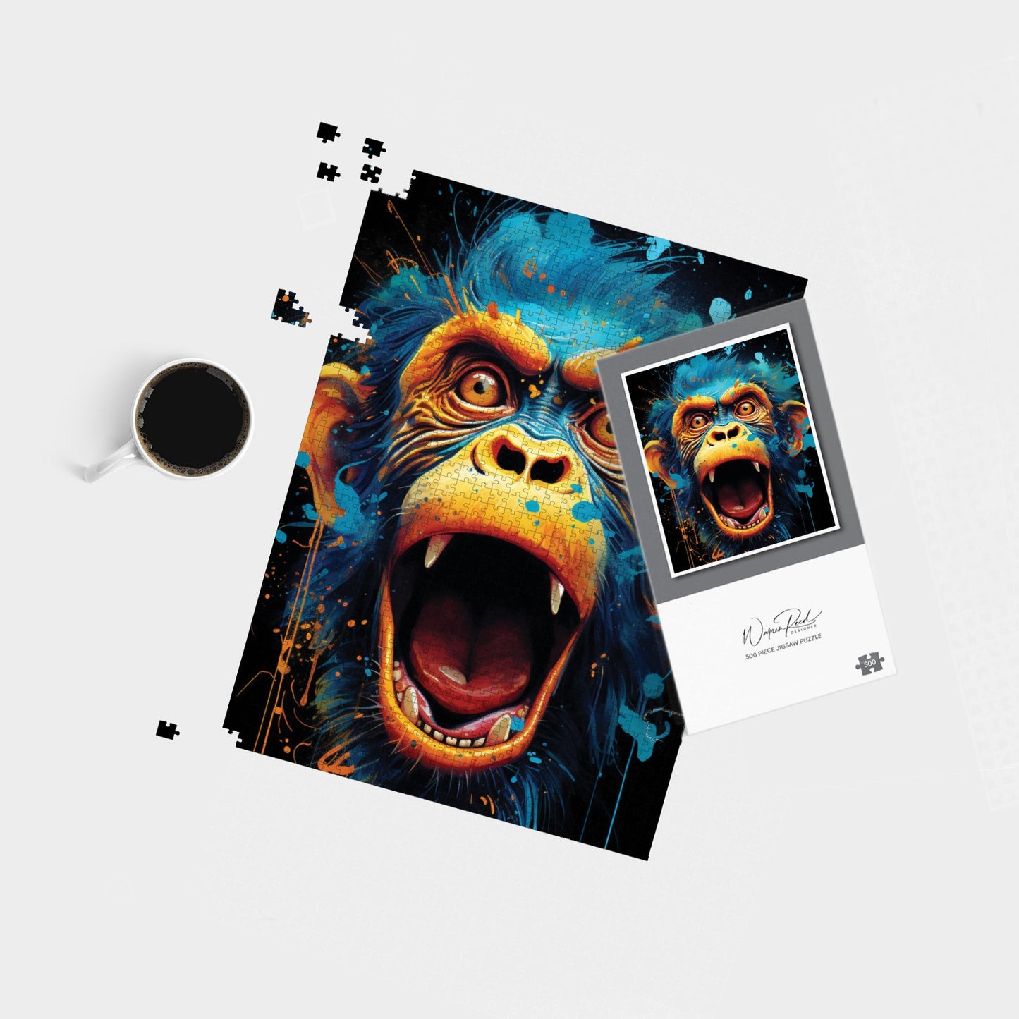 Crazy Monkey face Splashart Jigsaw Puzzle