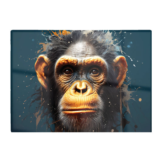 Splashart Realistic Monkey Face Glass Chopping Board