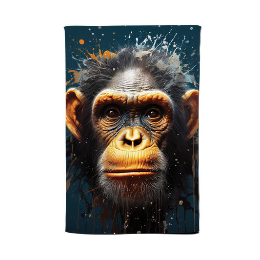 Splashart Realistic Monkey Face Tea Towel